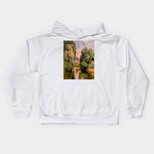 Country House by a River by Paul Cezanne Kids Hoodie